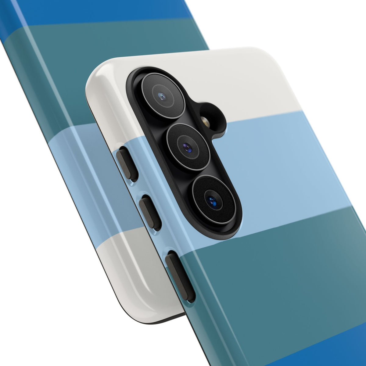 Blue and White Stripe Pattern Phone Case - Blue Phone Case