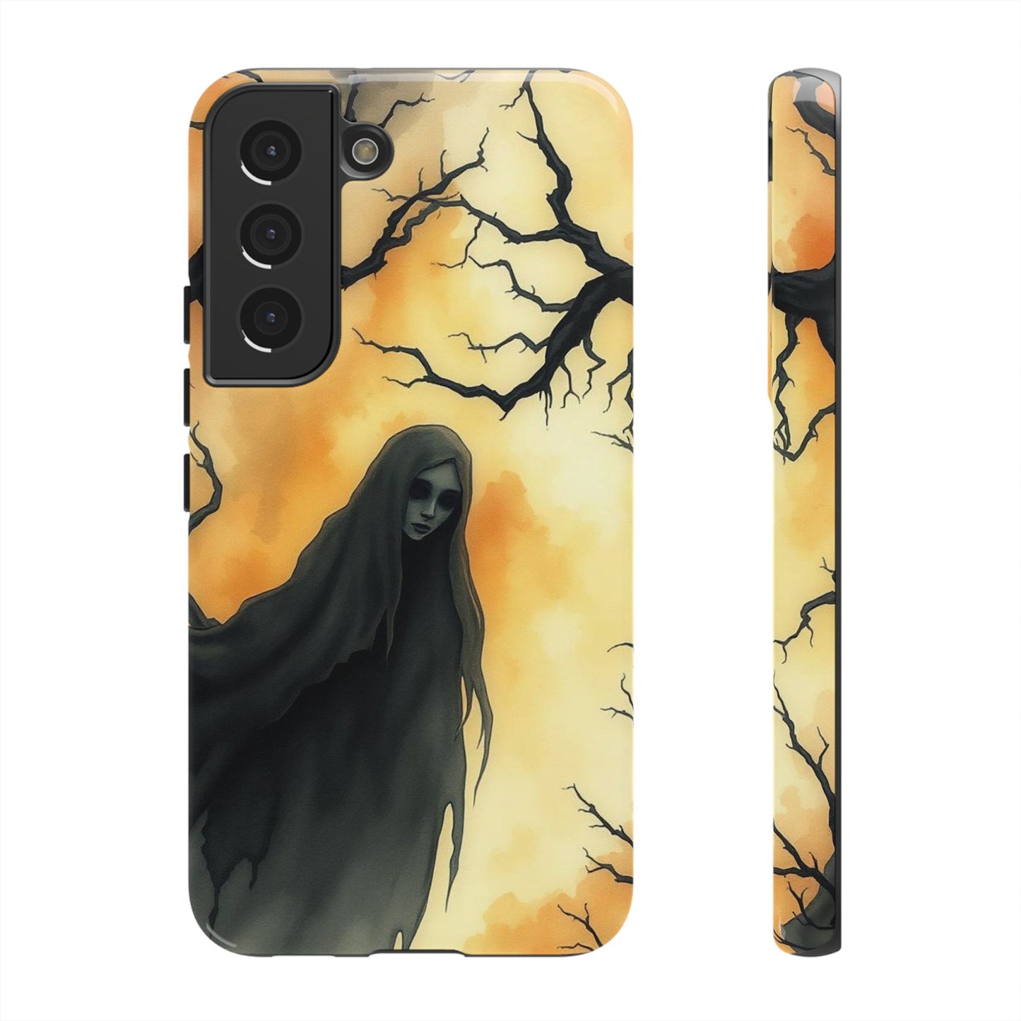 Samsung Galaxy S22 / Glossy Phone Case - Watercolour Gothic Deathly Woman Phone Case