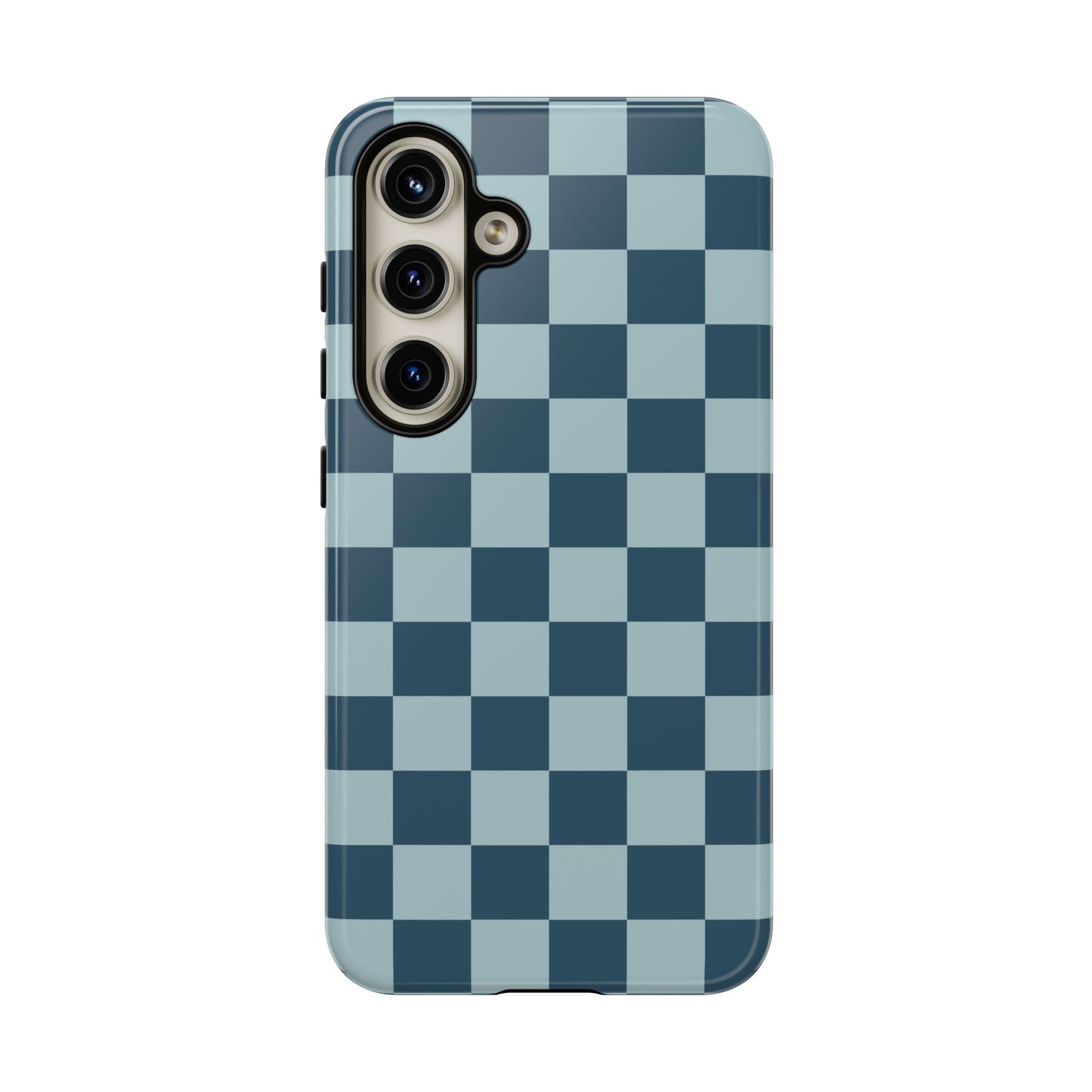 Samsung Galaxy S24 / Glossy Phone Case - ’Blue Checkered Pattern’ Phone Case