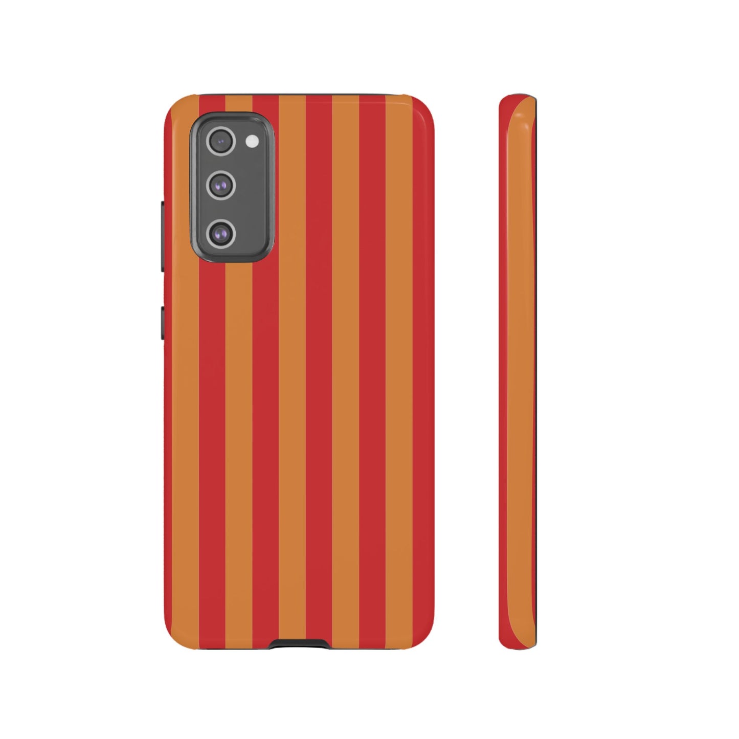 Samsung Galaxy S20 FE / Glossy Phone Case - ’Orange & Red Stripe Pattern’ Phone Case