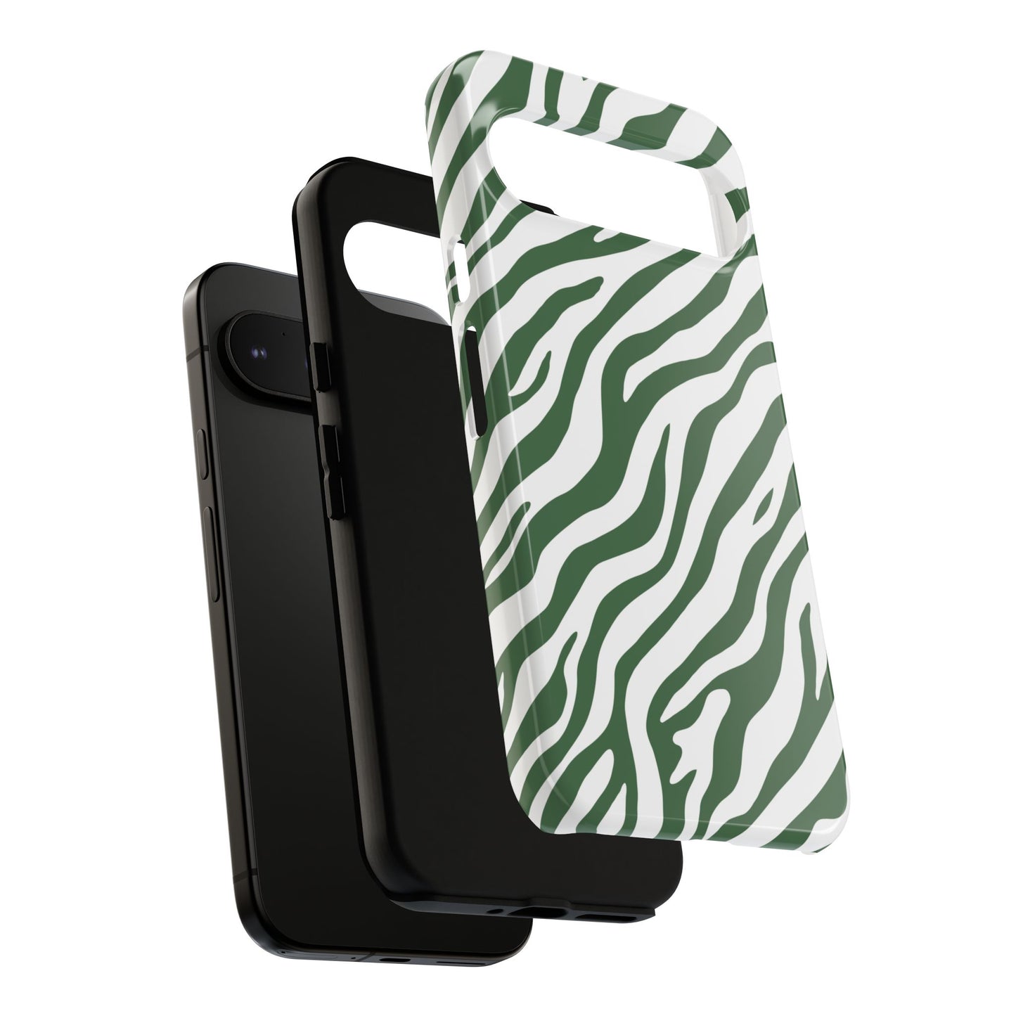 Stylish Sage Zebra Print Phone Case