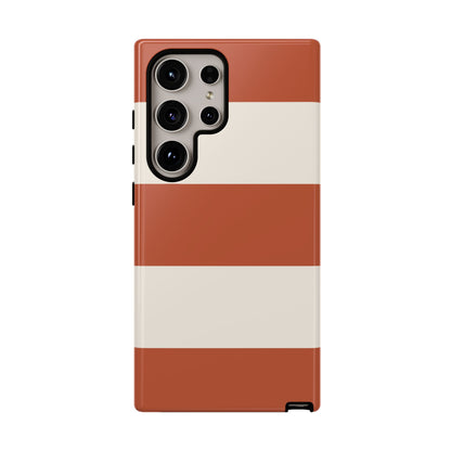 Terracotta Horizontal Stripe Pattern Phone Case - Orange Phone Case - Samsung Galaxy S24 Ultra / Glossy