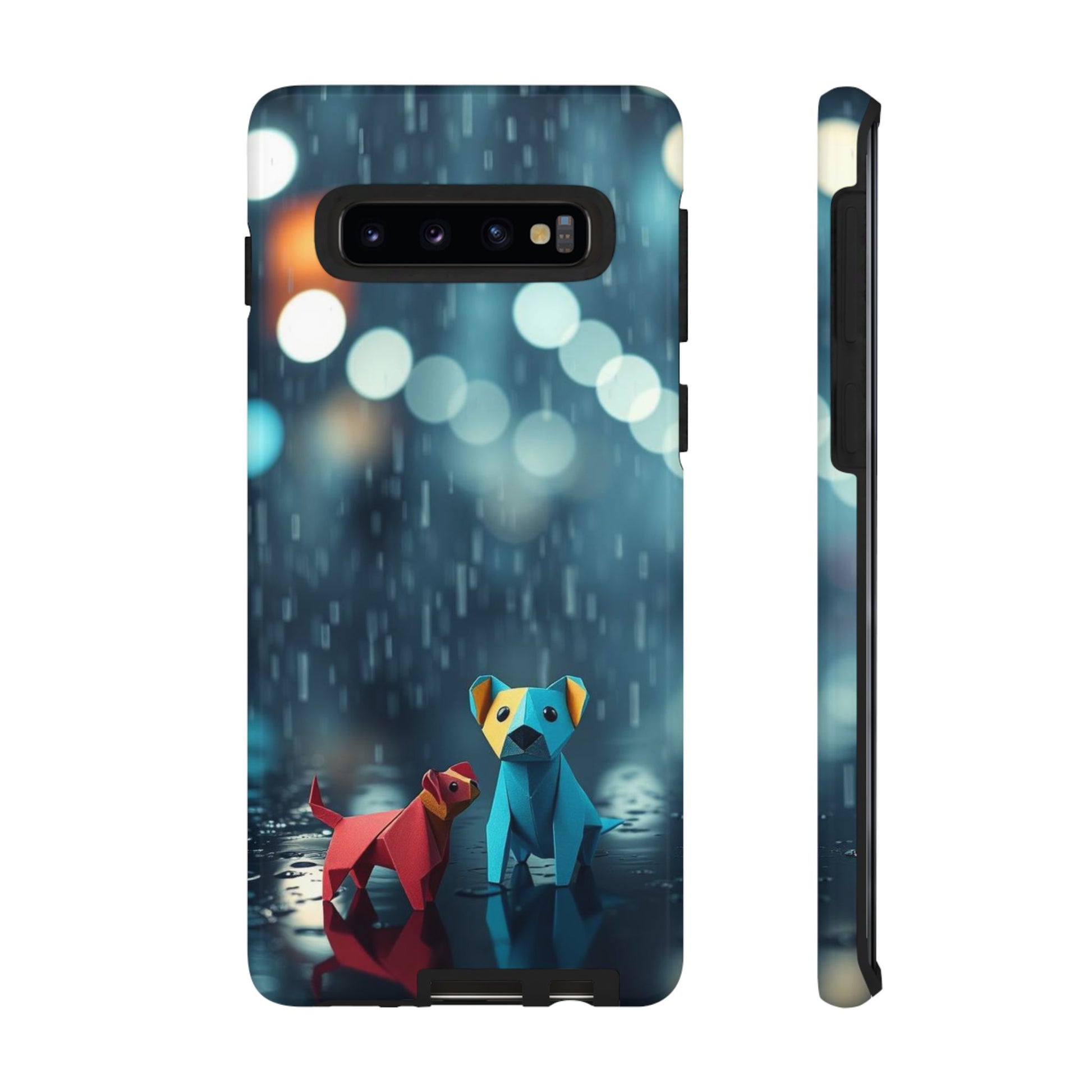 Cute Origami ’Wee Pals’ Design Phone Case - Blue Phone Case - Samsung Galaxy S10 / Glossy