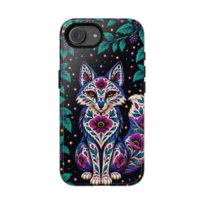Vibrant Purple and Teal Calavera Fox Phone Case - Multicolor Phone Case - iPhone 17e / Glossy