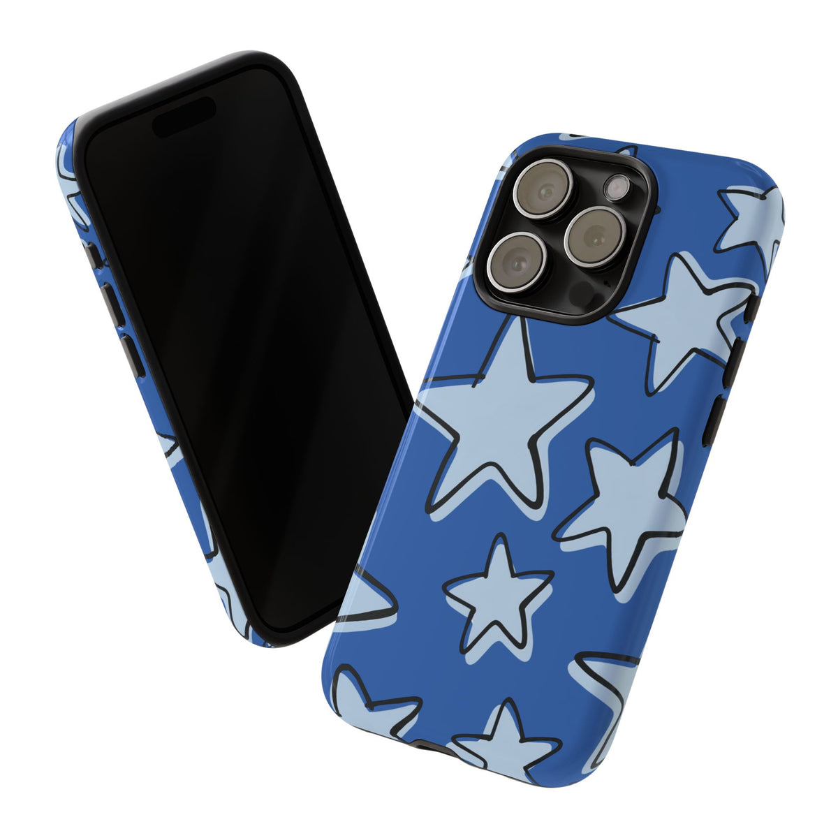 Cobalt Blue Doodle Star Phone Case