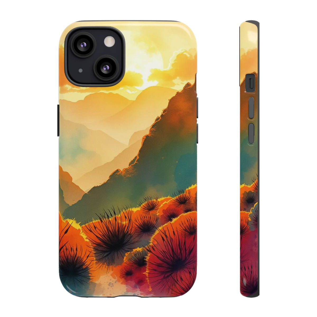 Ideallic Watercolour Sunset Design Phone Case - Multicolor Phone Case - iPhone 13 / Glossy