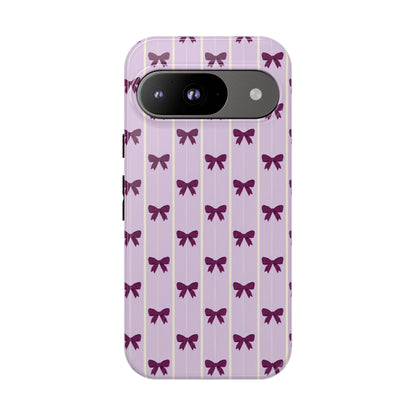 Retro Plum Purple Bow Pattern Phone Case