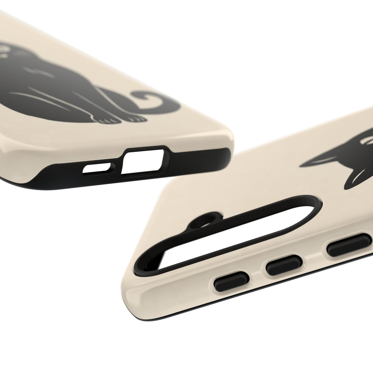 Minimalist Cream & Black Cat Phone Case