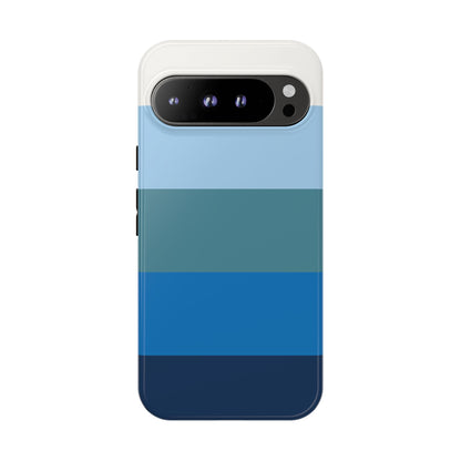 Blue and White Stripe Pattern Phone Case - Blue Phone Case - Google Pixel 9 Pro XL / Glossy