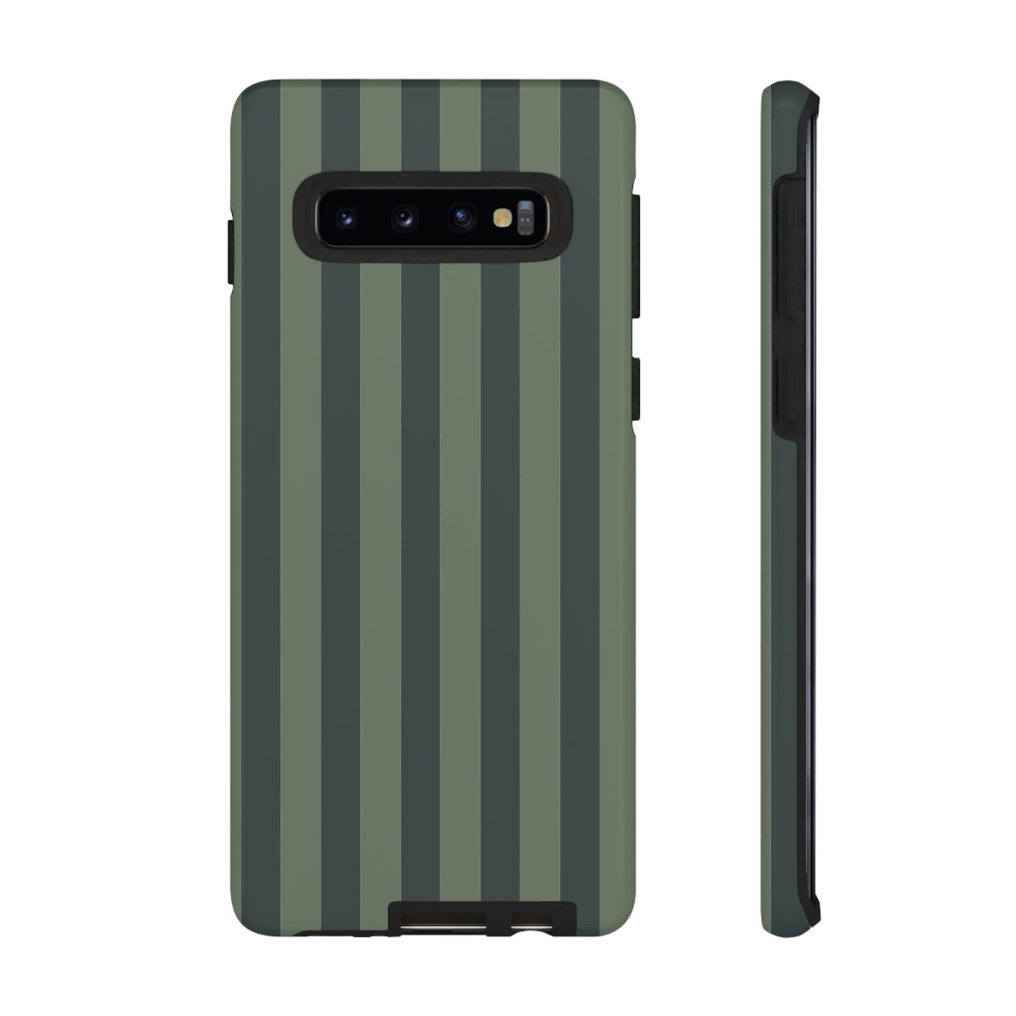 Samsung Galaxy S10 / Glossy Phone Case - ’Dark Green Stripe Pattern’ Phone Case
