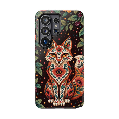 Vibrant Terracotta and Teal Calavera Fox Phone Case - Multicolor Phone Case - Samsung Galaxy S26 Ultra / Glossy