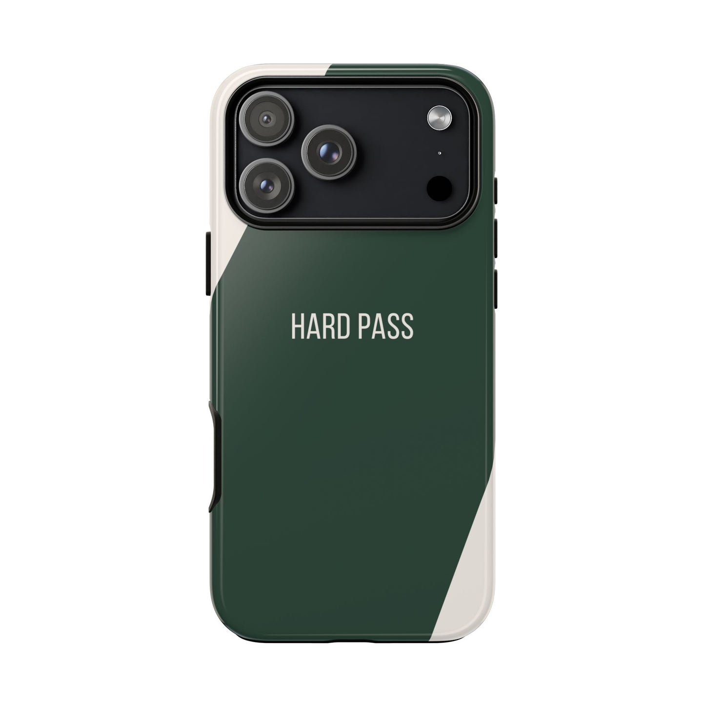 iPhone 17 Pro Max / Glossy Phone Case - Sassy Statement Case ’Hard Pass’ in Green & White