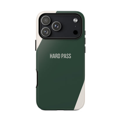 iPhone 17 Pro Max / Glossy Phone Case - Sassy Statement Case ’Hard Pass’ in Green & White
