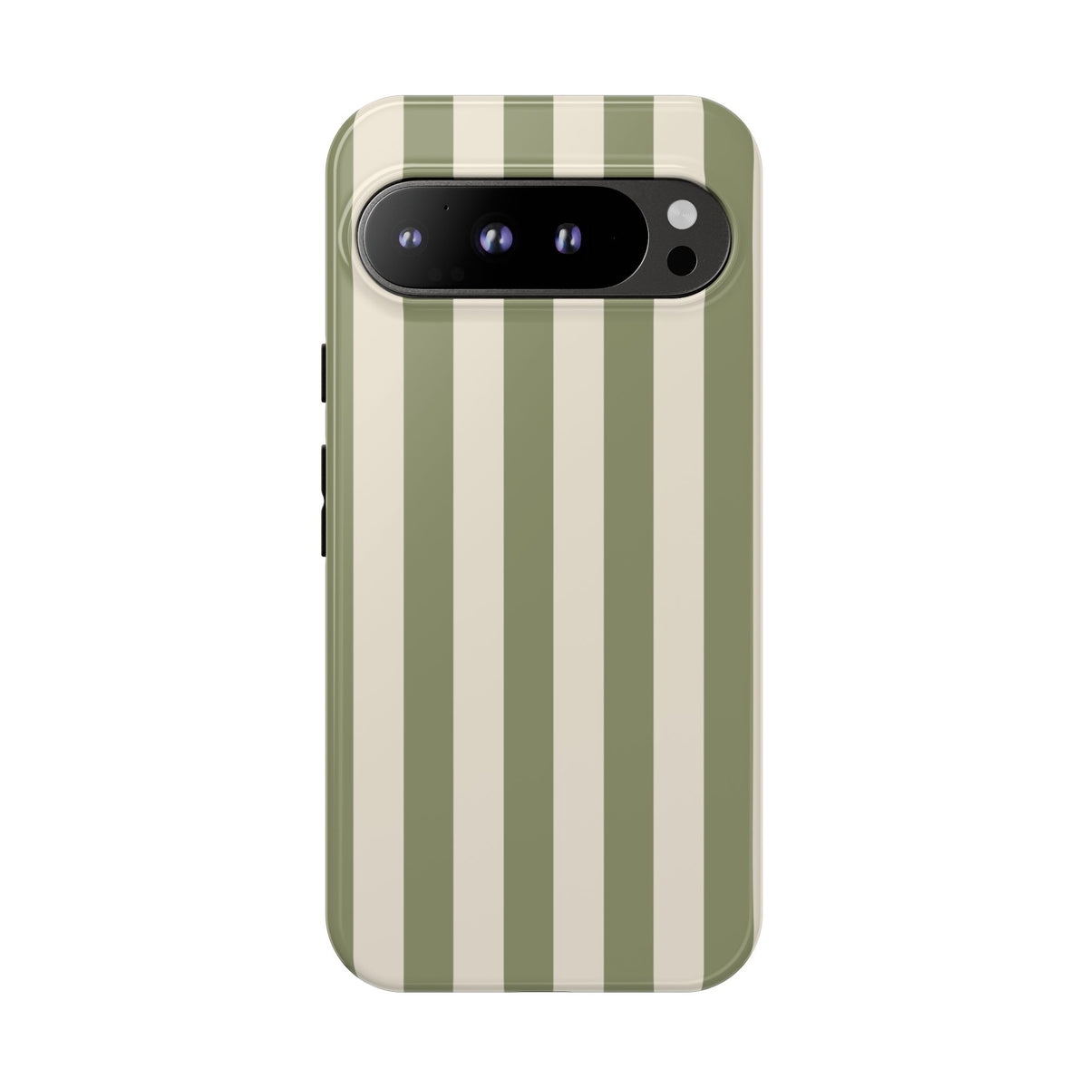 Olive & Beige Stripe Pattern Phone Case - Green Phone Case - Google Pixel 9 Pro XL / Glossy