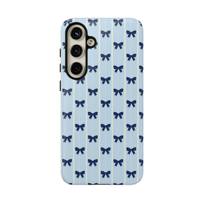 Retro Navy Blue Bow Pattern Phone Case
