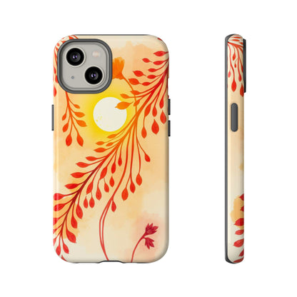 iPhone 14 / Glossy Phone Case - Boho Chic Watercolour Sunset Design Phone Case
