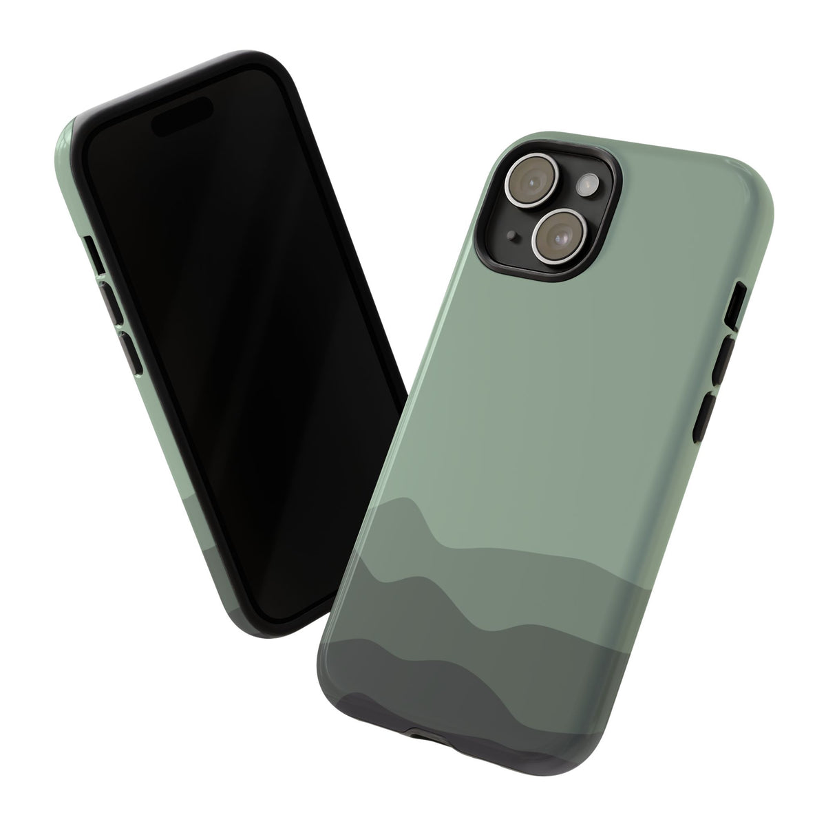 Green Abstract Waves Protective Phone Case - Green Phone Case
