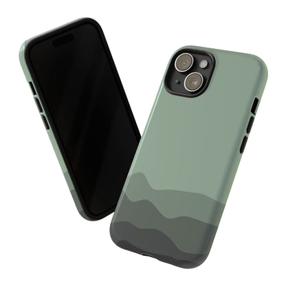 Green Abstract Waves Protective Phone Case - Green Phone Case
