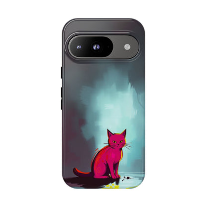 Google Pixel 9 / Glossy Phone Case - Pop Art Moody Cat Design Phone Case