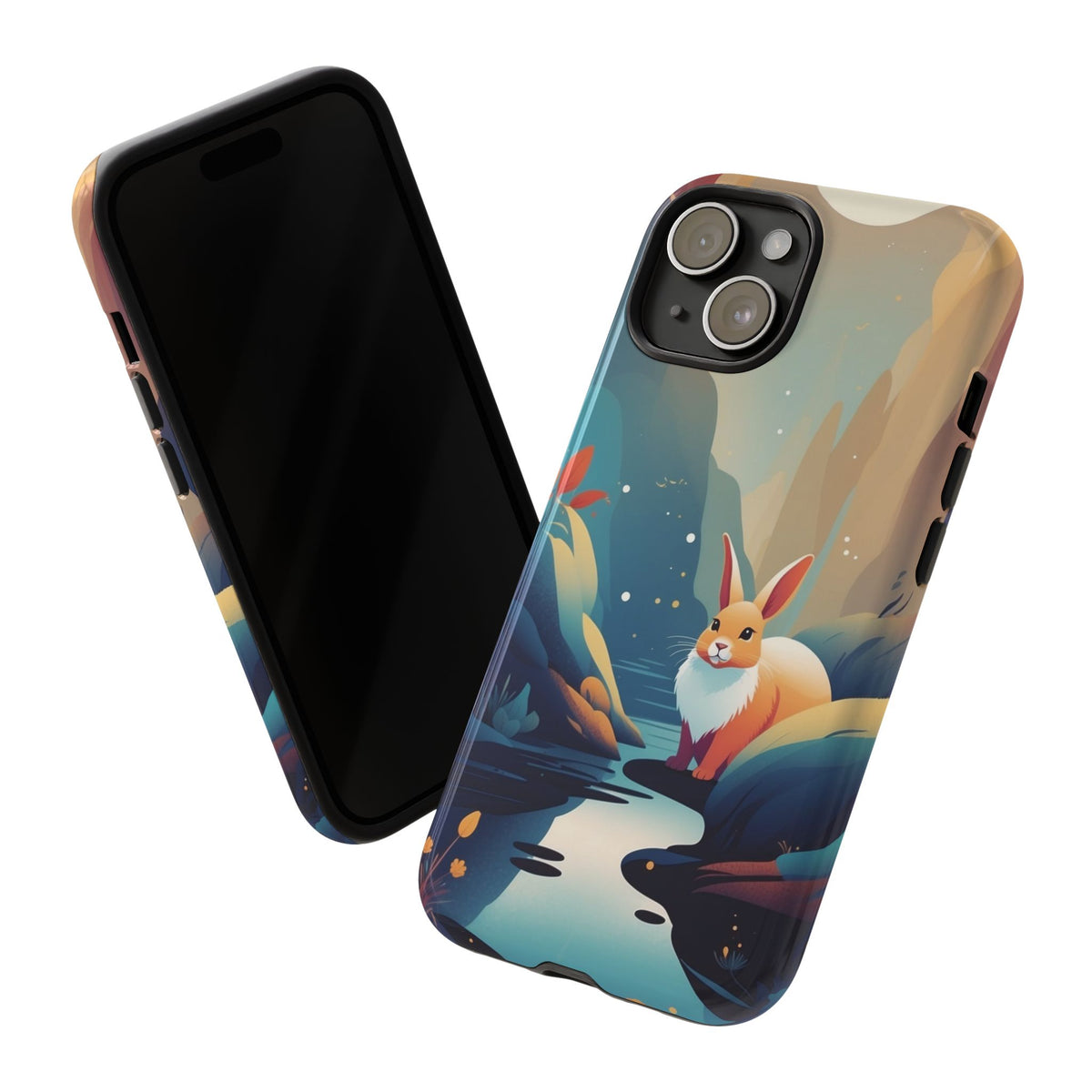 Stylised Rabbit Design Phone Case - Multicolor Phone Case