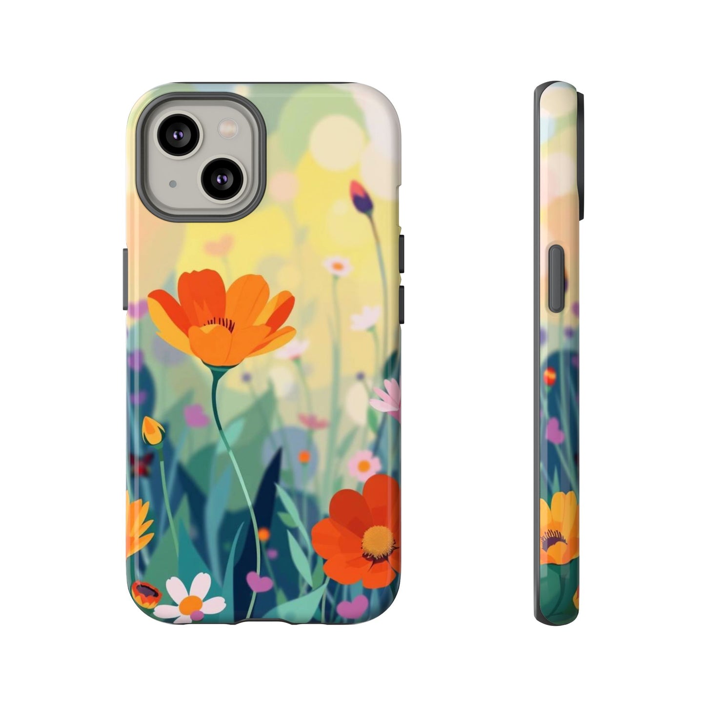 iPhone 14 / Glossy Phone Case - Pop Art Style Wildflower Design Phone Case