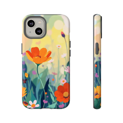iPhone 14 / Glossy Phone Case - Pop Art Style Wildflower Design Phone Case