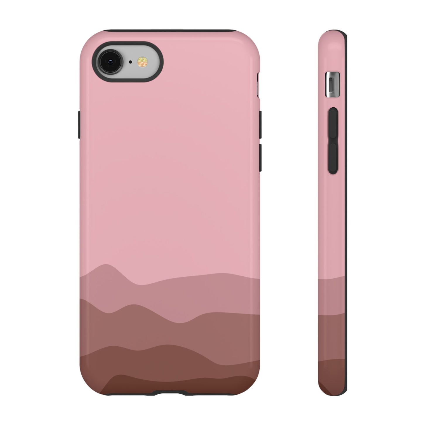 Pink Abstract Waves Protective Phone Case - Pink Phone Case - iPhone 8 / Glossy