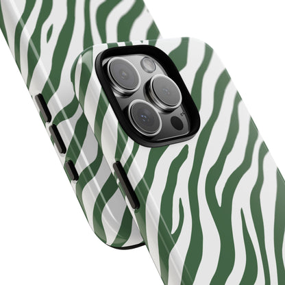 Stylish Sage Zebra Print Phone Case