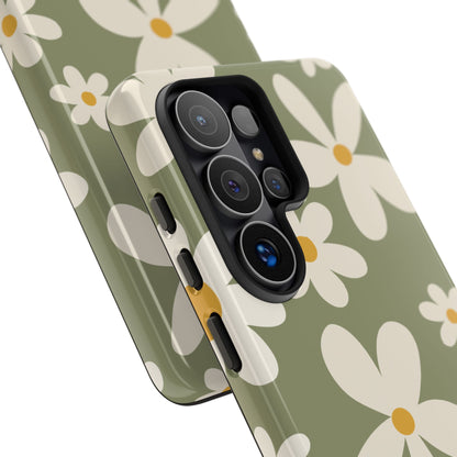 Chic Green Daisy Pattern Phone Case - Green Phone Case