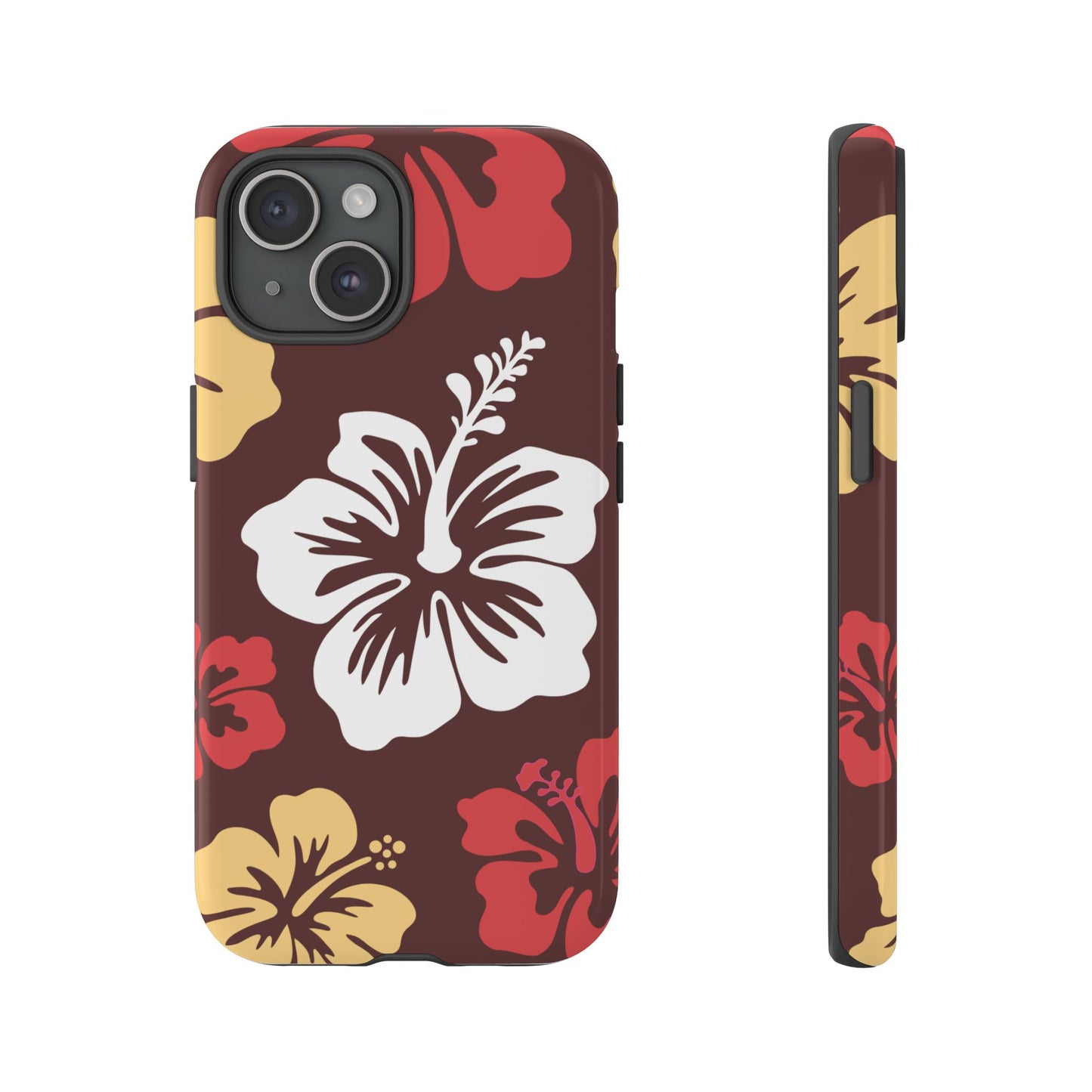 iPhone 15 / Glossy Phone Case - ’Hibiscus Retro Pattern #2’ Phone Case