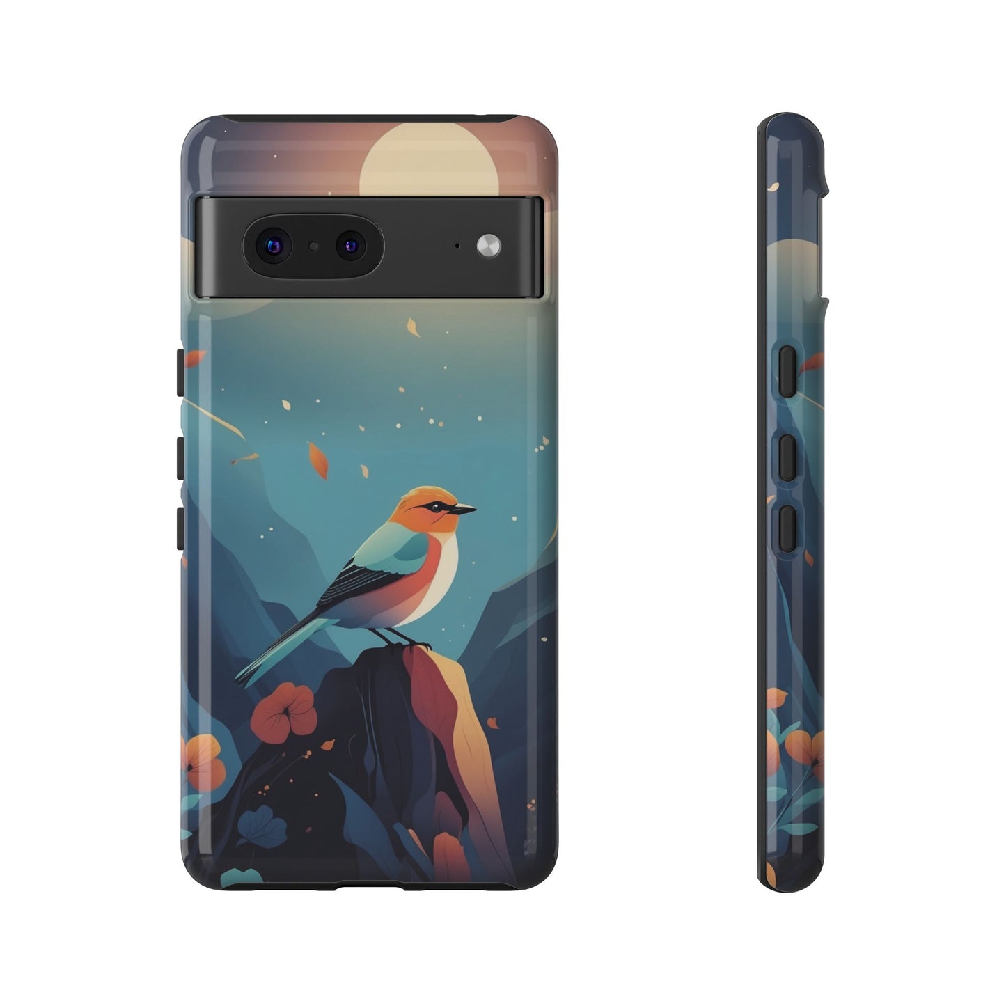 Google Pixel 7 / Glossy Phone Case - Stylised Bird Design Phone Case