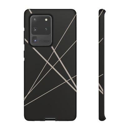 Samsung Galaxy S20 Ultra / Glossy Phone Case - Abstract Black with Grey Lines Phone Case