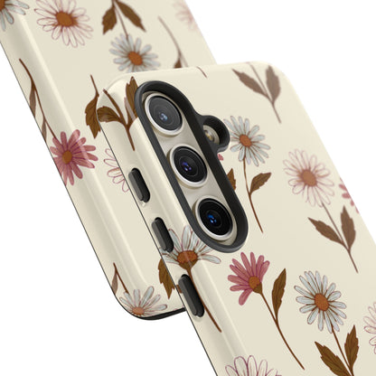 Pretty Cream & Rose Daisy Pattern Phone Case