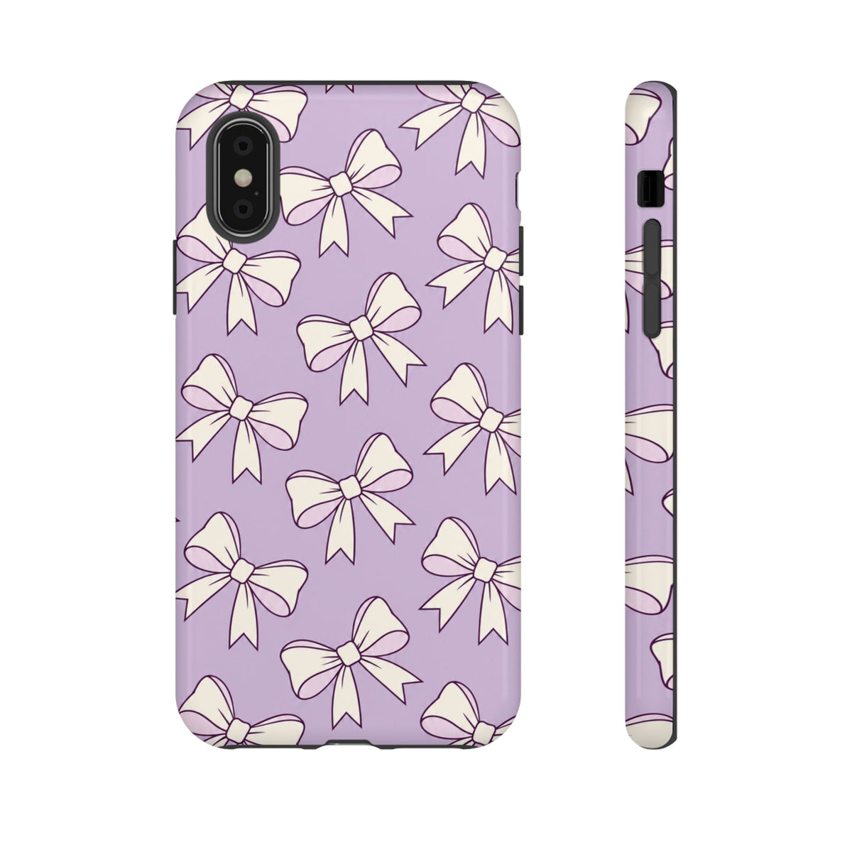 Chic Lilac Bow Pattern Phone Case