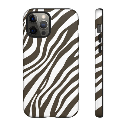 Modern Mocha Zebra Print Phone Case