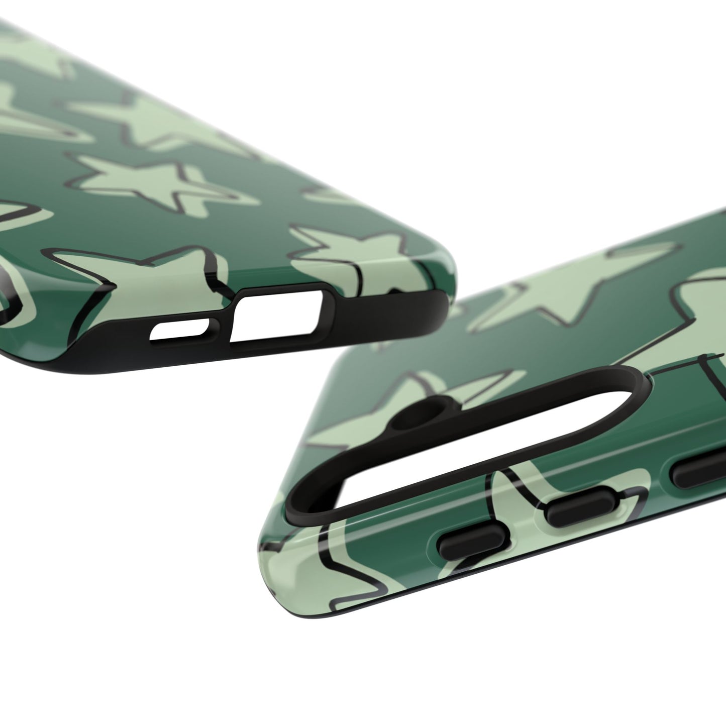 Forest Green Doodle Star Phone Case