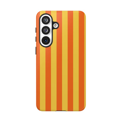 Trendy Orange & Yellow Stripe Pattern Phone Case - Yellow Phone Case - Samsung Galaxy S26 Plus / Glossy