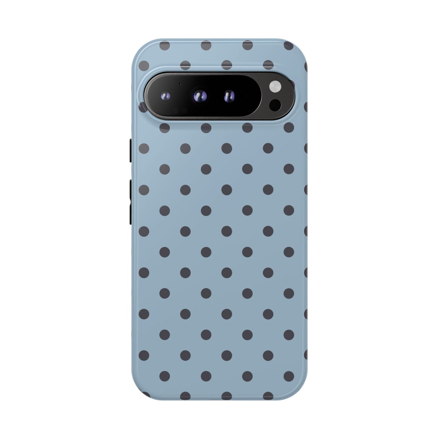 Light Blue with Dark Blue Dot Pattern Phone Case
