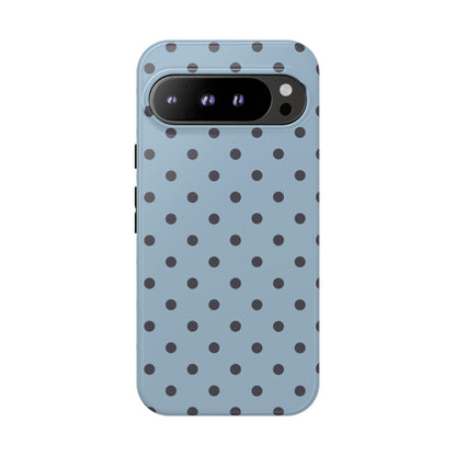 Light Blue with Dark Blue Dot Pattern Phone Case