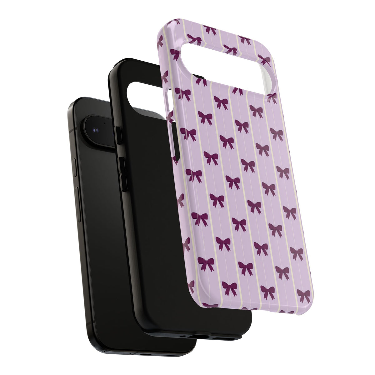 Retro Plum Purple Bow Pattern Phone Case
