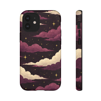 Illustrated Plum Clouds & Stars Phone Case
