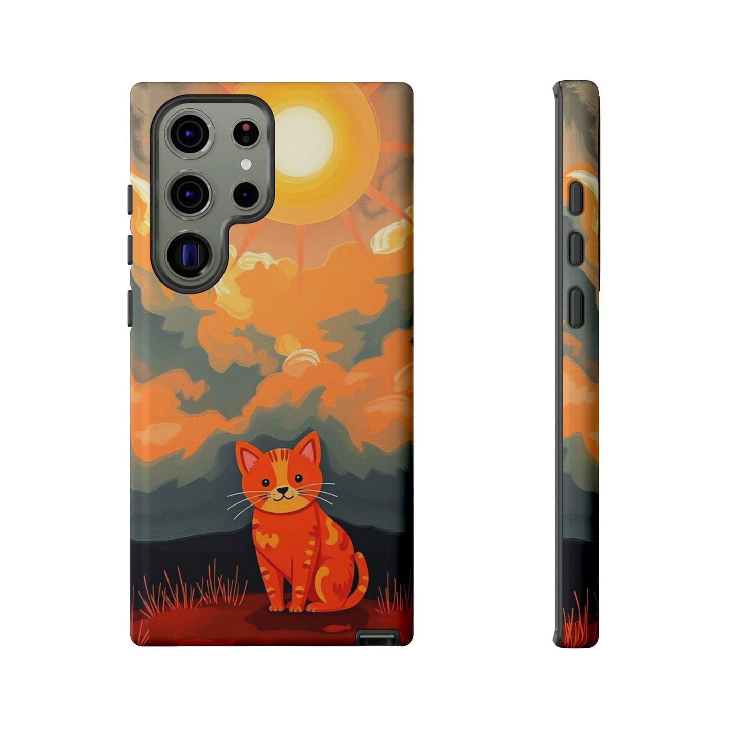Acrylic Painting Style Cat Design Phone Case