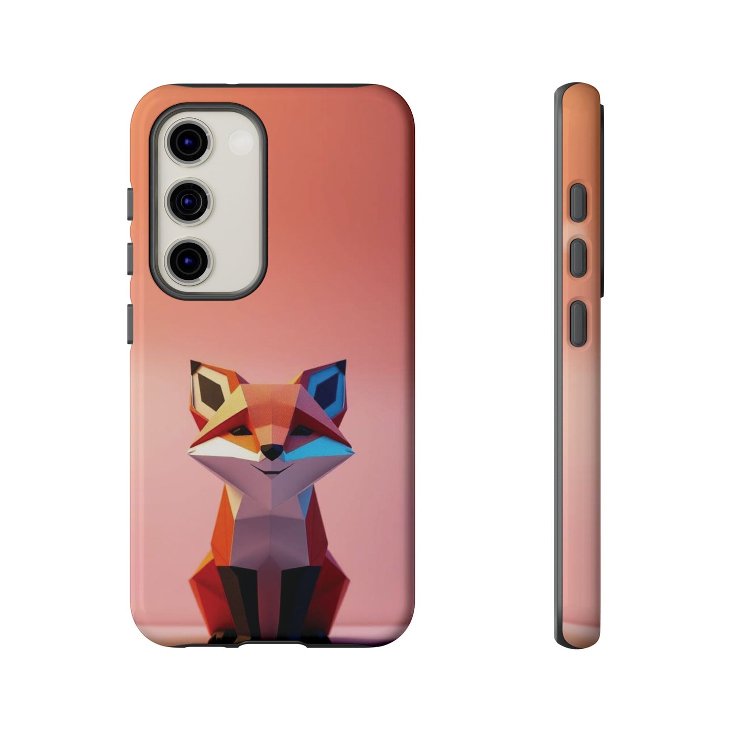 Samsung Galaxy S23 / Glossy Phone Case - Origami Fox Design Phone Case