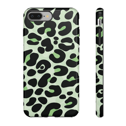 Chic Sage Leopard Print Phone Case
