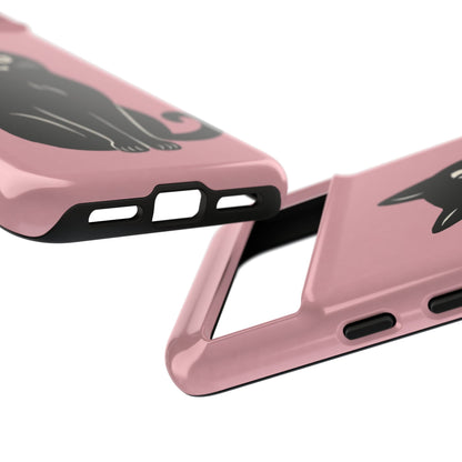 Minimalist Blush Pink & Black Cat Phone Case