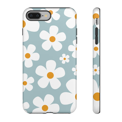 iPhone 8 Plus / Glossy Phone Case - ’Blue Daisy Pattern’ Phone Case