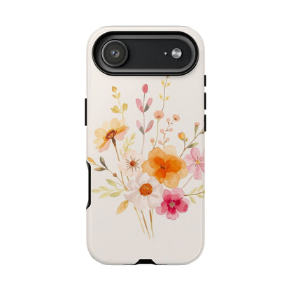 iPhone 17 Air / Glossy Phone Case - Boho Chic Watercolour Flower Pattern Phone Case