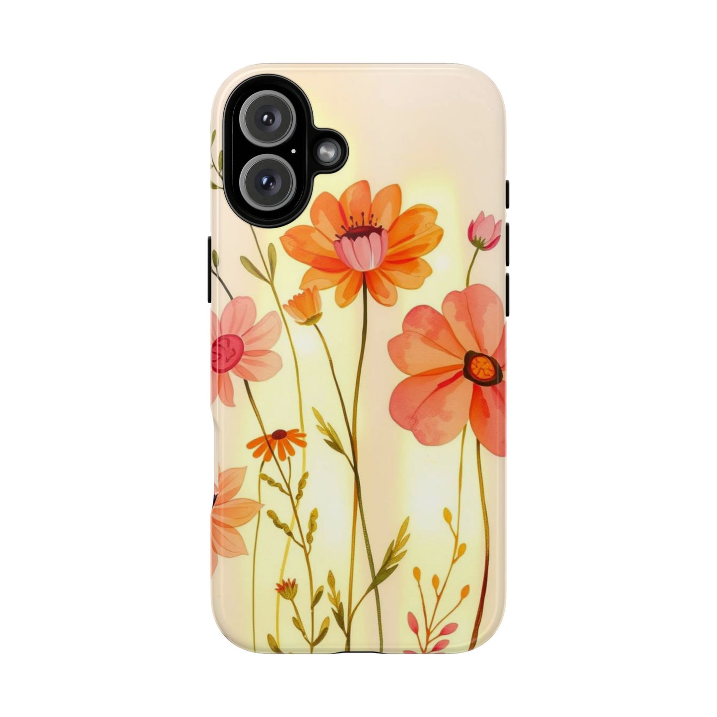 iPhone 16 Plus / Glossy Phone Case - Watercolour Bunch of Wildflowers Design Phone Case