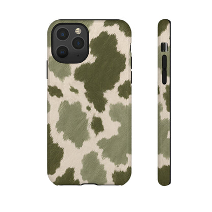 Stylish Olive Green Cow Print Phone Case