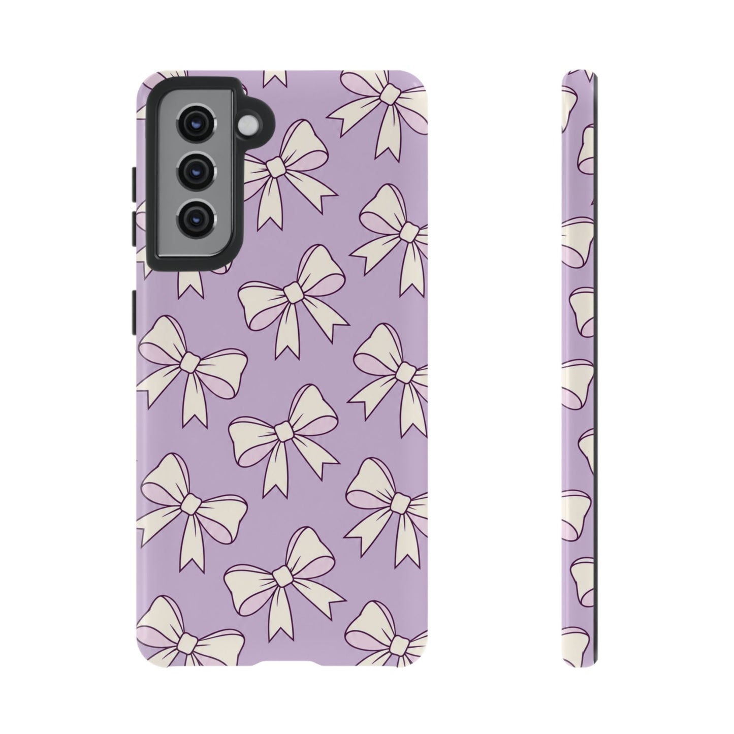 Chic Lilac Bow Pattern Phone Case